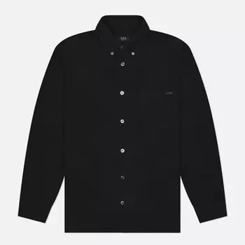 Мужская рубашка A.P.C. Mateo Logo, цвет чёрный, размер S