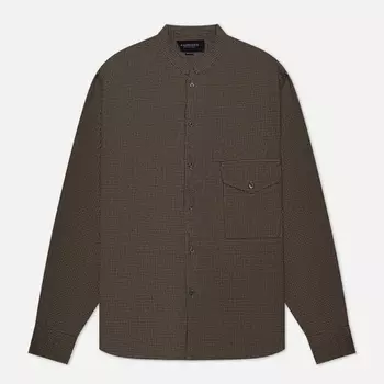 Мужская рубашка EASTLOGUE Banded Collar, цвет коричневый, размер XL