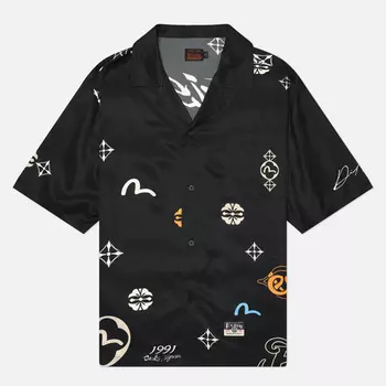 Мужская рубашка Evisu Heritage Kamon All Over Printed, цвет чёрный, размер M