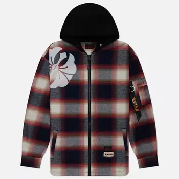 Мужская рубашка Evisu MA-1 Pocket Check, цвет красный, размер XXL
