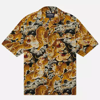 Мужская рубашка FrizmWORKS Tiger Hawaiian Half, цвет чёрный, размер M