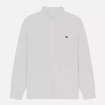 Мужская рубашка Lacoste Linen Regular Fit, цвет белый, размер 43