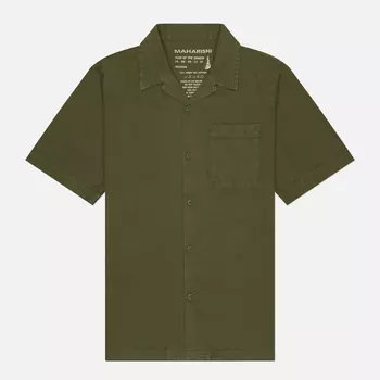 Мужская рубашка maharishi Hemp Camp Collar, цвет оливковый, размер XL