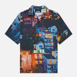 Мужская рубашка MSGM x Seth Armstrong Capsule Print 2, цвет синий, размер 42