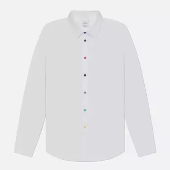 Мужская рубашка Paul Smith Multicolour Buttons Tailored Fit, цвет белый, размер S