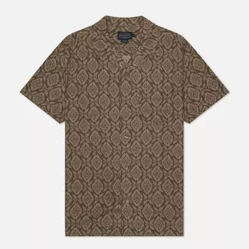 Мужская рубашка Pendleton Linen Camp, цвет коричневый, размер XL