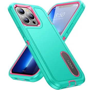 Противоударный защитный чехол Heavy Armor для iPhone 13 Pro Max 12 14 Pro Max 11 6 7 8 14 Plus SE 2022 X Xs XR с металлическим кронштейном, задняя крышка For iPhone11 Pro MAX чистый