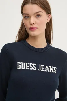 Хлопковый свитер Guess Jeans, темно-синий