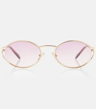 MU 52YS овальные солнцезащитные очки Miu Miu, Gold/Pink