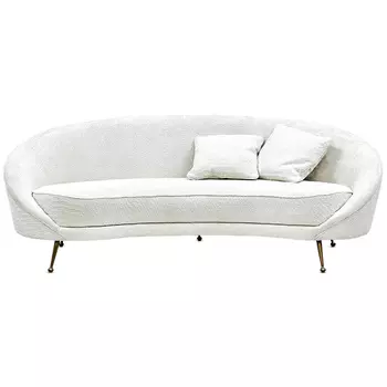Диван с обивкой из ткани букле Manuel Sofa Белый