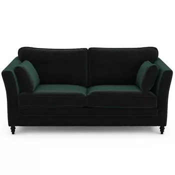 Диван с обивкой из велюра зеленый Gibbs Dark Green Sofa