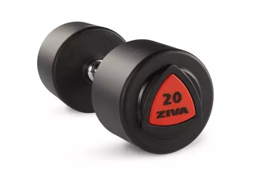 Гантель серии ZVO уретановое покрытие красная вставка 36 кг Ziva ZVO-DBPU-1024