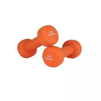 Гантель 3 кг Kett-UP KELLER FITNESS, неопреновая KU155.3 оранжевый, (2шт)