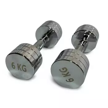 Гантель круглая хромированная 6 кг UnixFit PRO DBRND6PCEx2 2 шт