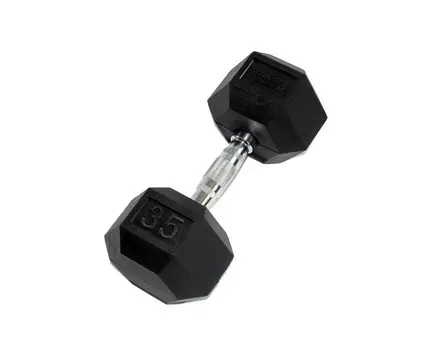 Гантель Perform Better Rubber Encased Hex Dumbbells 35 кг PB\0543-35\BK-00-00