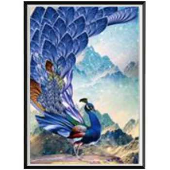 5D DIY Diamond Making Animal Peacock Pictures Diamond Вышивка крестом Набор для вышивки крестом Подарки ручной работы Украшения для дома 32X45cm