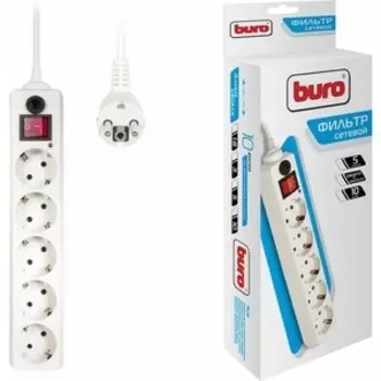 Сетевой фильтр Buro 500SH-10-W 10м (5 розеток) белый