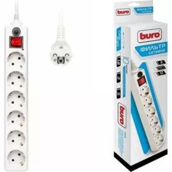 Сетевой фильтр Buro 600SH-3-W 3м (6 розеток) белый