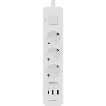 Сетевой фильтр HARPER UCH-430 White PD3.0 с USB зарядкой