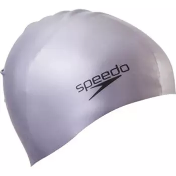 Шапочка для плавания Speedo Plain Molded Silicone Cap, 8-709849086, СЕРЕБРИСТЫЙ, силикон