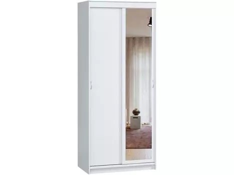 Шкаф-купе Эконом-2-100-240 Белый с зеркалом
