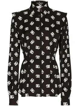 Рубашка с логотипом DG DOLCE & GABBANA, черный