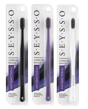 Ручная зубная щетка SEYSSO Carbon Antibacterial, 1 шт.