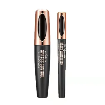 Тушь для ресниц 4D Silk Fiber Lash, удлиняющая и густая, стойкая, водостойкая и устойчивая к пятнам, изысканно насыщенная на весь день чёрный