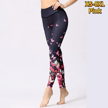 Женские темно-синие эластичные леггинсы с принтом павлина для йоги, фитнеса, бега в тренажерном зале, спортивные активные брюки XS чёрный