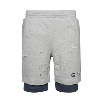 Шорты Givenchy Logo Printed Distressed Shorts, серый