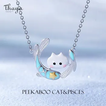 Thaya Peekaboo Cat & Pisces кулон ожерелье для женщин оригинальный дизайн роскошный чокер помолвка вечеринка изящные ювелирные украшения подарки на день рождения 45cm