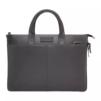 Кожаная деловая сумка для ноутбука Bolton Grey/Black