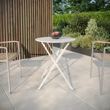 Стол садовый круглый Naterial Flora Origami складной 60x71 см сталь кремовый