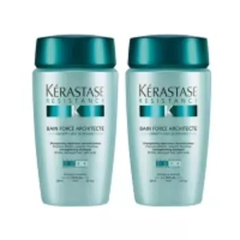 Kerastase Resistance Bain Force Architecte - Набор Шампунь-ванна укрепляющий для сильно поврежденных волос, 2 шт х 250 мл