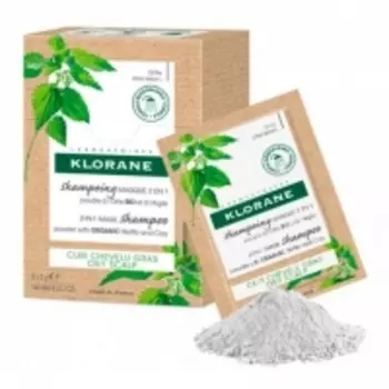 Klorane - Порошковый шампунь-маска 2 в 1 с экстрактом Крапивы и Глины, 8 х 3 гр.