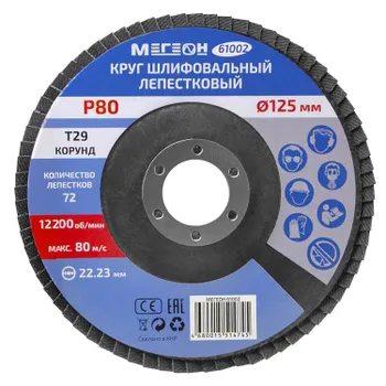 Круг шлифовальный МЕГЕОН 61002-10 лепестковый комплект