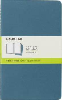 Блокнот нелинованный Moleskine "Cahier Journal" 3 шт Large 13х21 мм 84 стр, обложка голубая