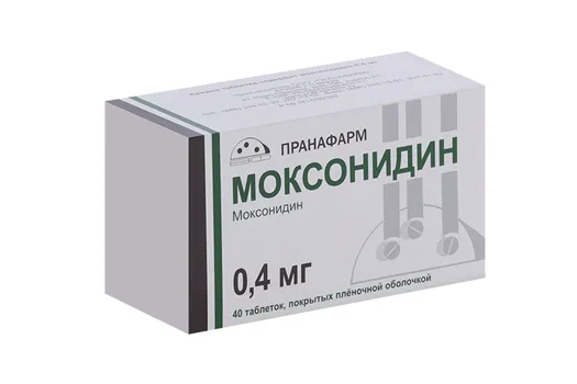 Моксонидин 0.4 мг, 40 шт, таблетки покрытые пленочной оболочкой