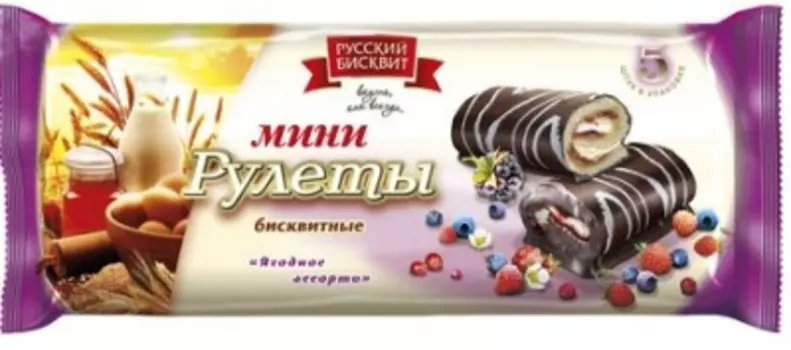 Рулет мини русский бисквит 175 г ягодное ассорти