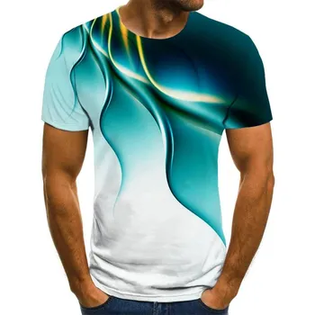 2024 Men s Summer New 3D Printing Flash Breathable Round Neck Short sleeved T-shirt - Men XXS