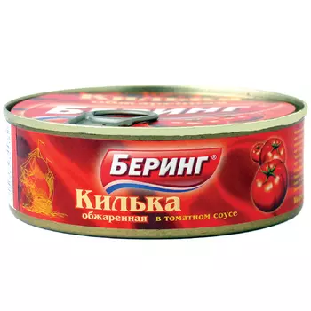 Килька Беринг обжаренная в томатном соусе ж/б 240 гр