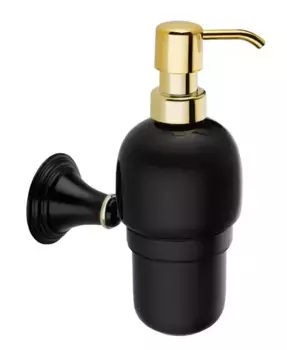 Дозатор для мыла «Fixsen» Luksor FX-71612B на стену чёрный/золото