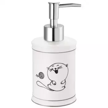 Дозатор для мыла «Fora» Happy Cats FOR-HC021 на стол чёрно-белый