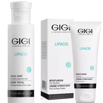 GiGi Набор для базового ухода: жидкое мыло 120 мл + крем 100 мл (GiGi, Lipacid)