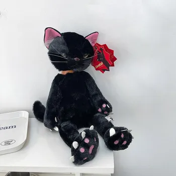 Креативная плюшевая игрушка-кукла «Черный кот», кукла-пародия на кота, кукла, подарок на день рождения для детей 40cm0.35kg серый
