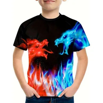 Kids T-Shirts Cool Dragon Series 3D Digital Printed T-shirt Summer Children s Short Sleeve Tee Shirt 110