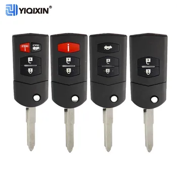 YIQIXIN 2/3/4 кнопочный автомобильный складной брелок для ключей для Mazda 2 3 5 6 CX5 CX7 CX9 RX8 M6 MX5 сменный корпус с необрезанной головкой и дистанционным управлением