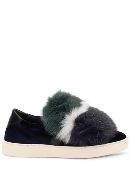 Слипоны с мехом лисы SANTONI