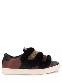 Слипоны кожаные с мехом SANTONI