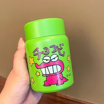 Crayon Small New Детская термокружка из нержавеющей стали, внешний вид, уровень воды, женская мини-кружка с милым рисунком для студентов, портативная кружка 200ml